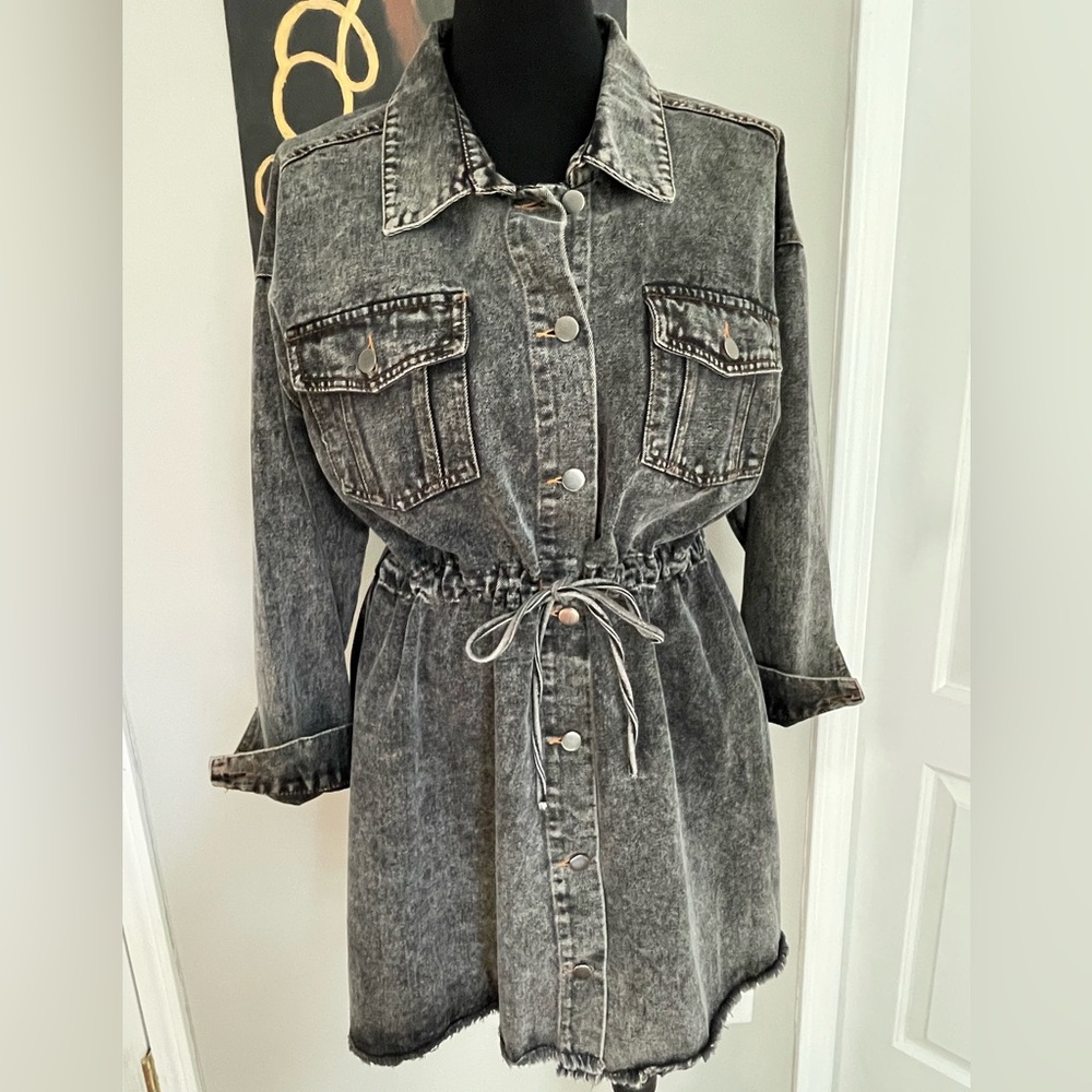 Black/Gray Washed Denim Dress